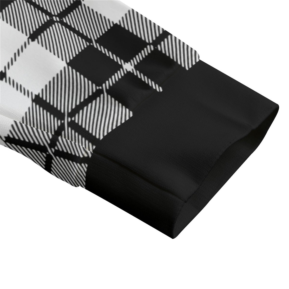 PLAID STYLE WHT Unisex Lapel Collar Sweater