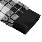 PLAID STYLE WHT Unisex Lapel Collar Sweater