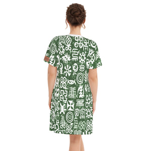 ADINKRA MXGRN Women's Round Neck Dress