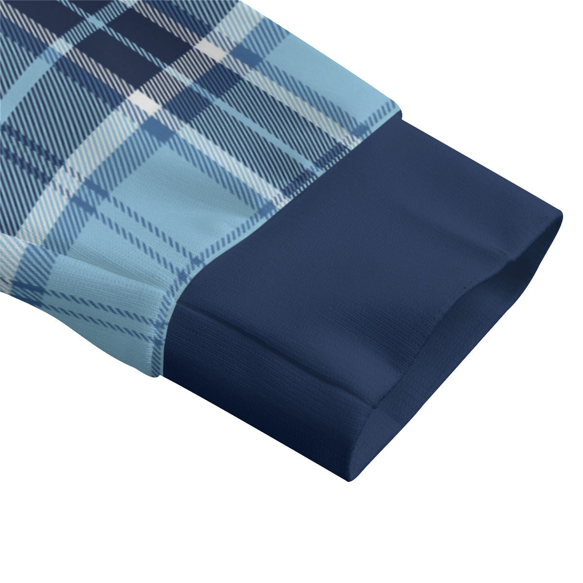 PLAID STYLE BLUE1 Unisex Lapel Collar Sweater