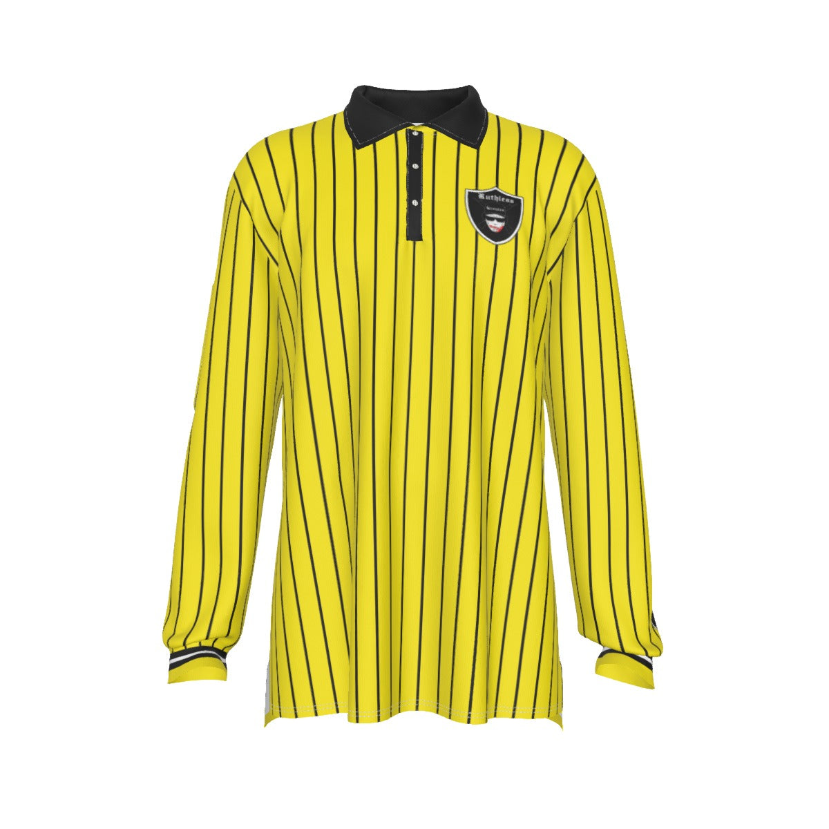 EAZY-E RUTHLESS YLW Men's Long Sleeve Polo Shirt