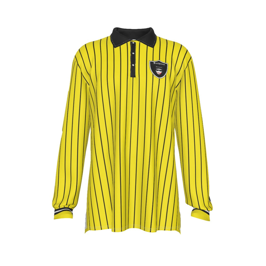 EAZY-E RUTHLESS YLW Men's Long Sleeve Polo Shirt