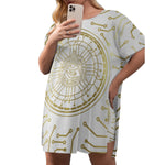 CRYPTO KMT WHT Drop-Shoulder T-Shirt with Side Split and Shorts