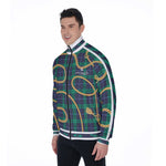 PLAID IN GOLD Men's Stand Collar Jacket