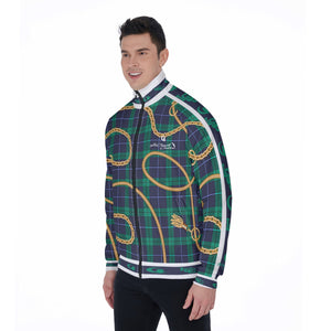 PLAID IN GOLD Men's Stand Collar Jacket