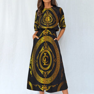 LCC RICH BLC Women's Elastic Waist Dress
