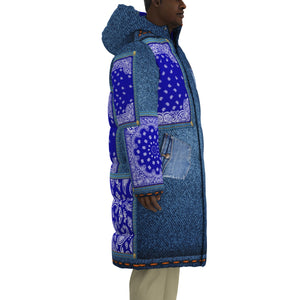 DENIM CRIP Unisex Long Down Jacket
