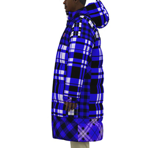 FLEXIN PLAIN BLUE Unisex Long Down Jacket
