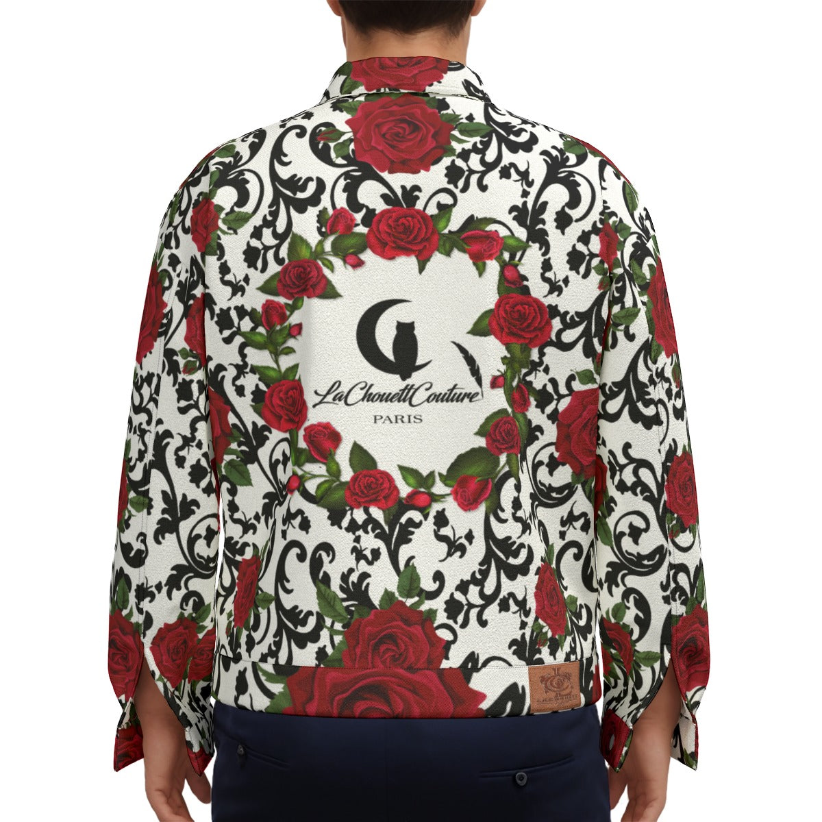 RED ROSES Unisex Lapel Jacket Cotton