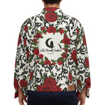 RED ROSES Unisex Lapel Jacket Cotton