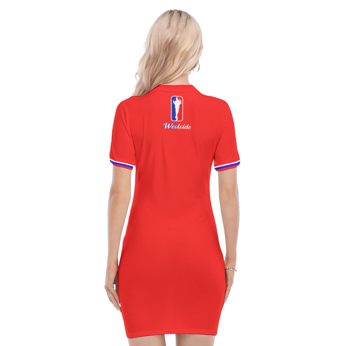 WESTSIDE RED Women's Polo Collar Dress