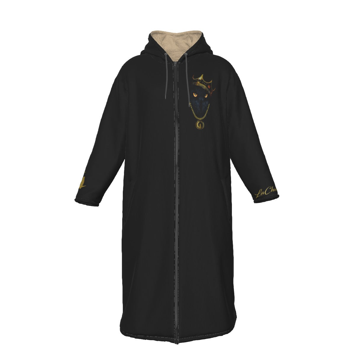 KING LACHOUETT Men's Long Fleece Zip Up Windbreaker