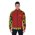 KENTE BUTAN RED Men's Stand Collar Jacket