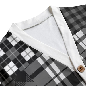 FLEXIN FLANNEL WHT Unisex Cardigan With Button Closure