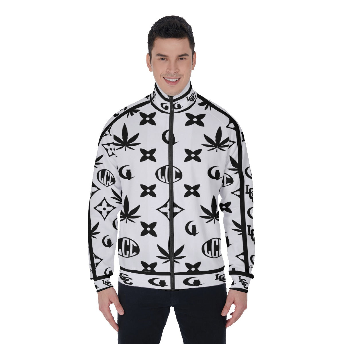 LCC WEEDY WHT Men's Stand Collar Jacket