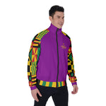 KENTE BUTAN PRPLE Men's Stand Collar Jacket