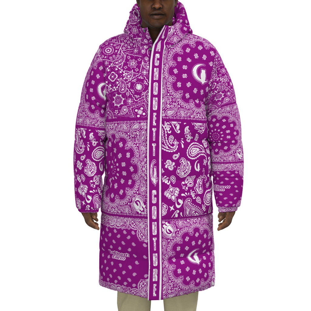 BANDANA MIX GRAPES Unisex Long Down Jacket