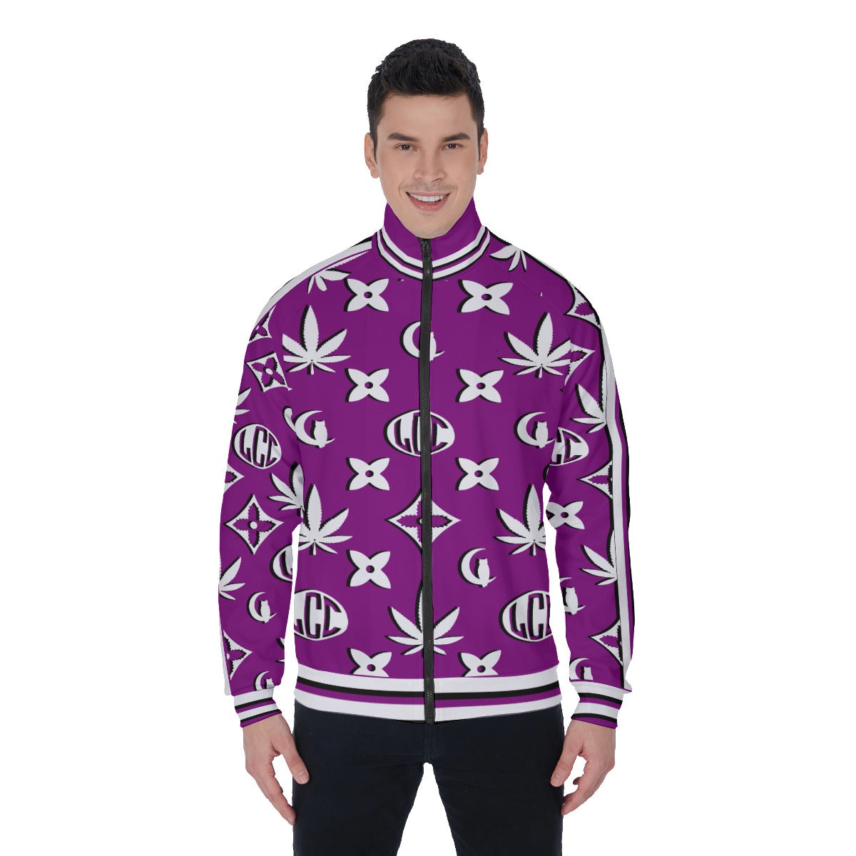 LCC WEEDY PRPLE Men's Stand Collar Jacket