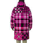 FLEXIN PLAID GRAPES Unisex Long Down Jacket