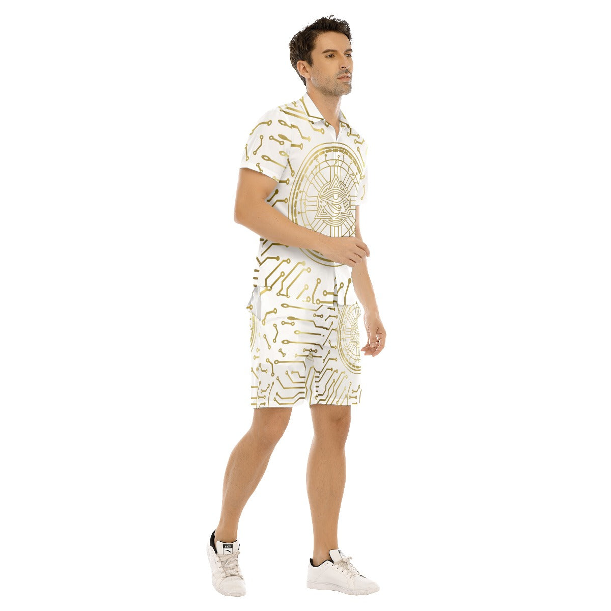 CRYPTO KMT WHT Men's Short Sleeve Shirt Sets