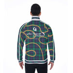 PLAID IN GOLD Men's Stand Collar Jacket