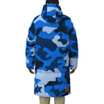 CAMOUFLAGE BLUE Unisex Long Down Jacket