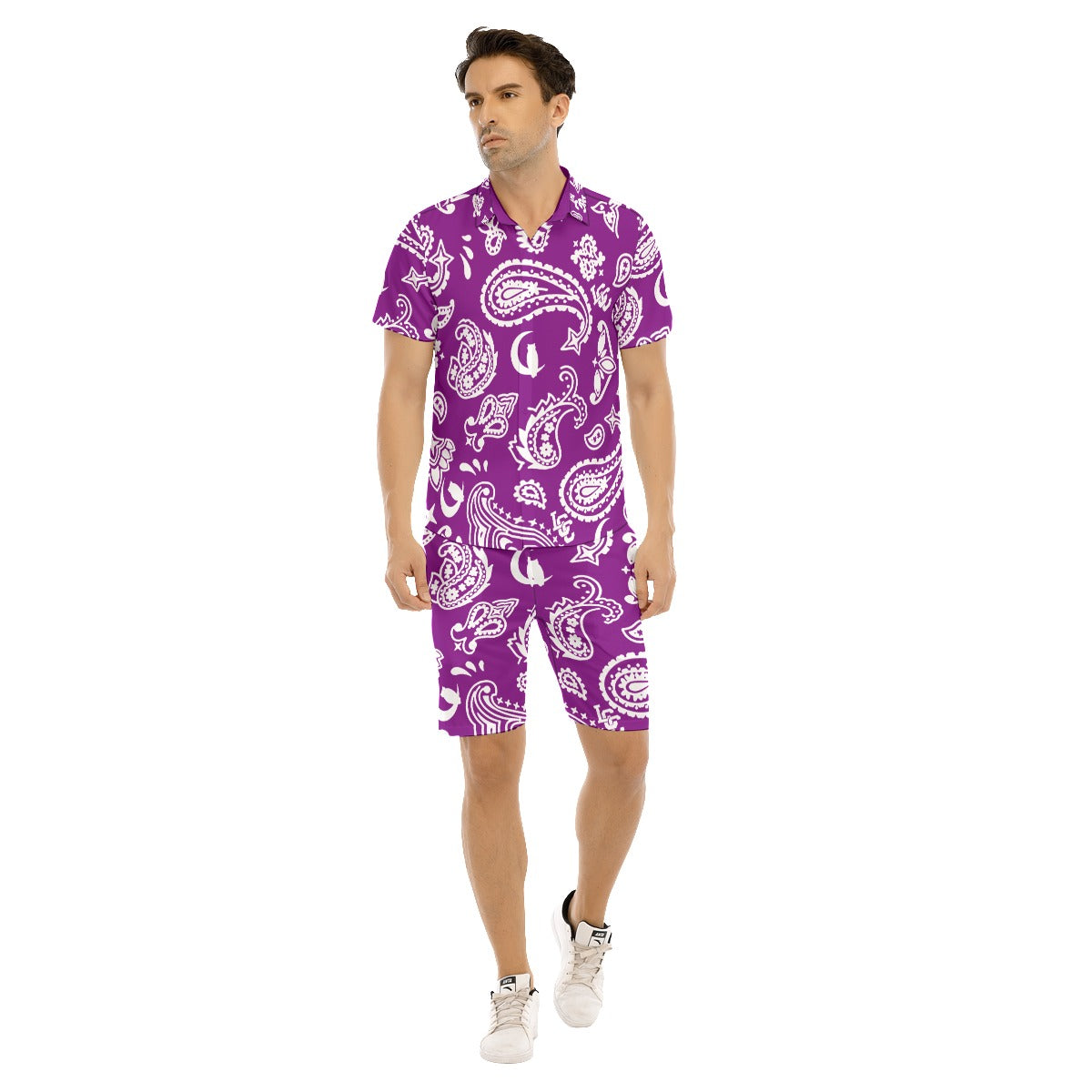 BANDANA PAISLEY GRAPES Men's Short Sleeve Shirt Sets
