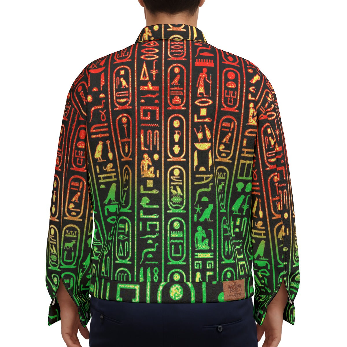 HIEROGLYPH RASTA Unisex Lapel Jacket Cotton