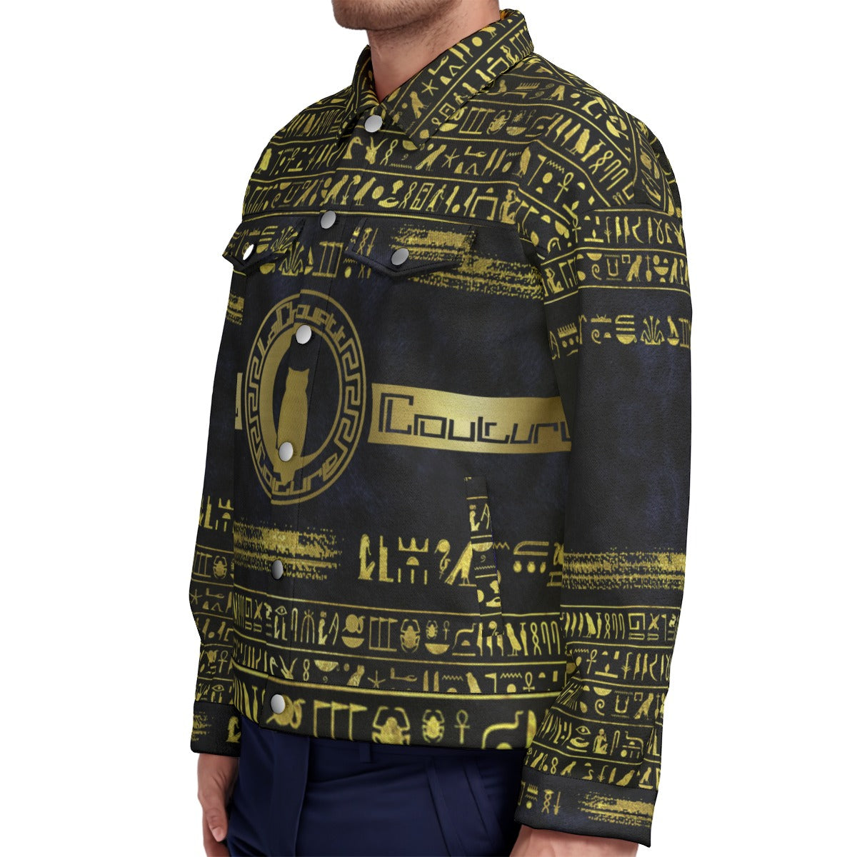 HIEROGLYPH DELUXE Unisex Lapel Jacket | Cotton