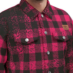 DUSTY PLAID PINKISH Unisex Lapel Jacket Cotton