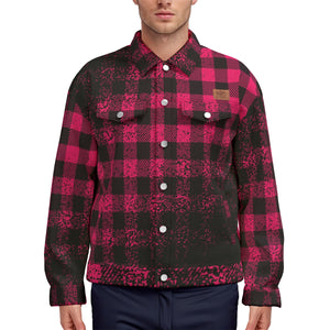 DUSTY PLAID PINKISH Unisex Lapel Jacket Cotton