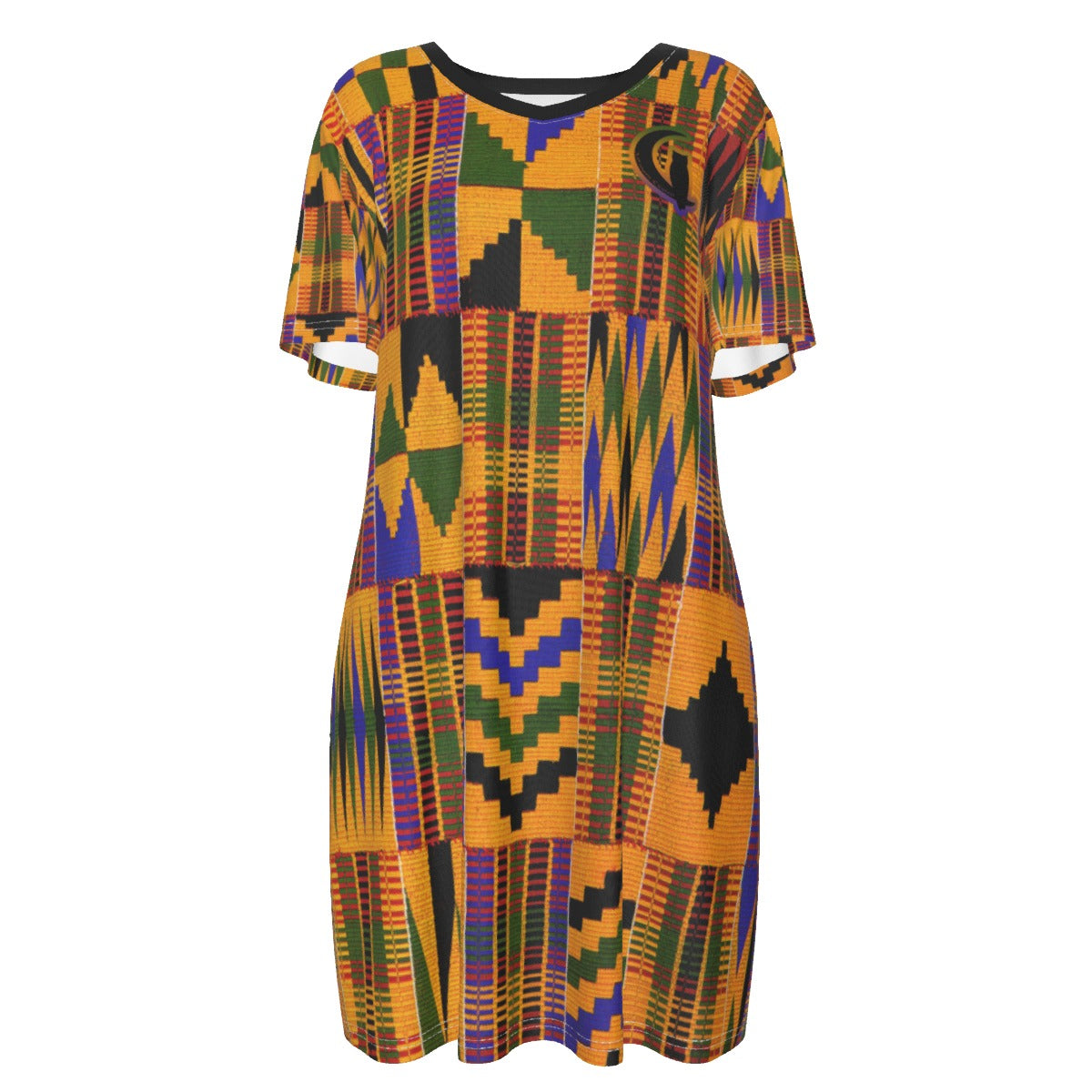 KENTE ATEF Women's Short Sleeve Waist Dress