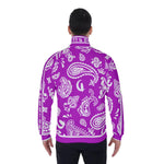 BANDANA PAISLEY GRAPES Men's Stand Collar Jacket