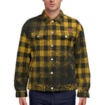 DUSTY PLAID YLW Unisex Lapel Jacket  Cotton