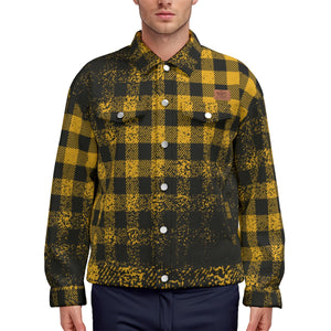 DUSTY PLAID YLW Unisex Lapel Jacket  Cotton
