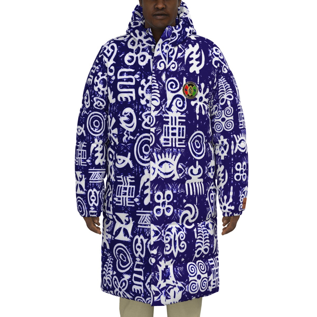 ADINKRA MIXBLUE Unisex Long Down Jacket