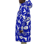 DRILLIN BLUE Unisex Long Down Jacket