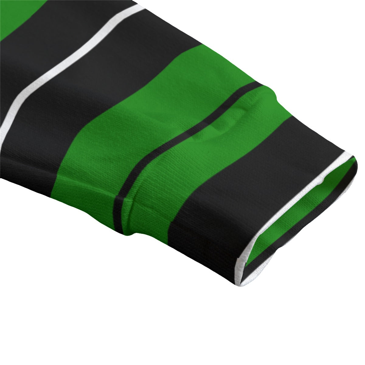 STRIPE UP GREEN Unisex V-neck Cardigan With Button Closure