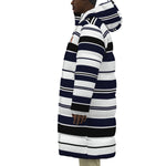 STRIPES BLCWHT Unisex Long Down Jacket