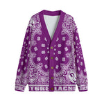 BANDANA GRAPES Unisex V-neck Cardigan With Button Closure
