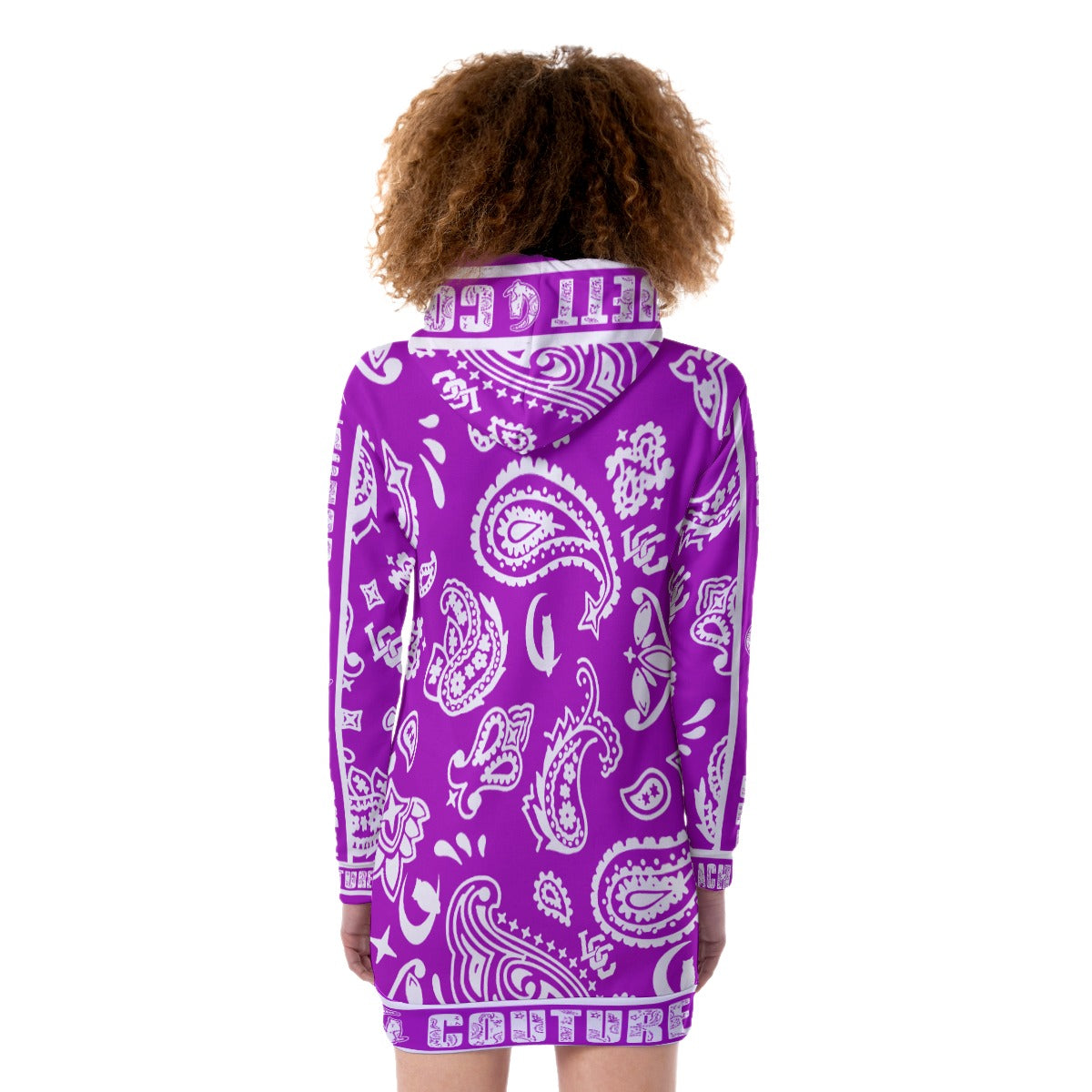 BANDANA PAISLEY GRAPES Women's Heavy Fleece Long Hoodie