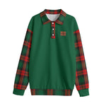 PLAID STYLE RBG1 Unisex Lapel Collar Sweater