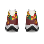 KENTE BUTAN RED High Top Basketball Shoes