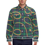 PLAID IN GOLD Unisex Lapel Jacket Cotton