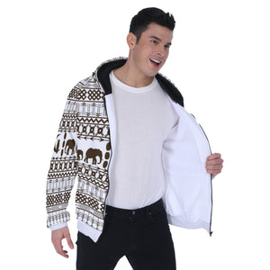 ELEPHANT ORNEMENT Heavy Fleece Raglan Zip Up Hoodie With Pocket