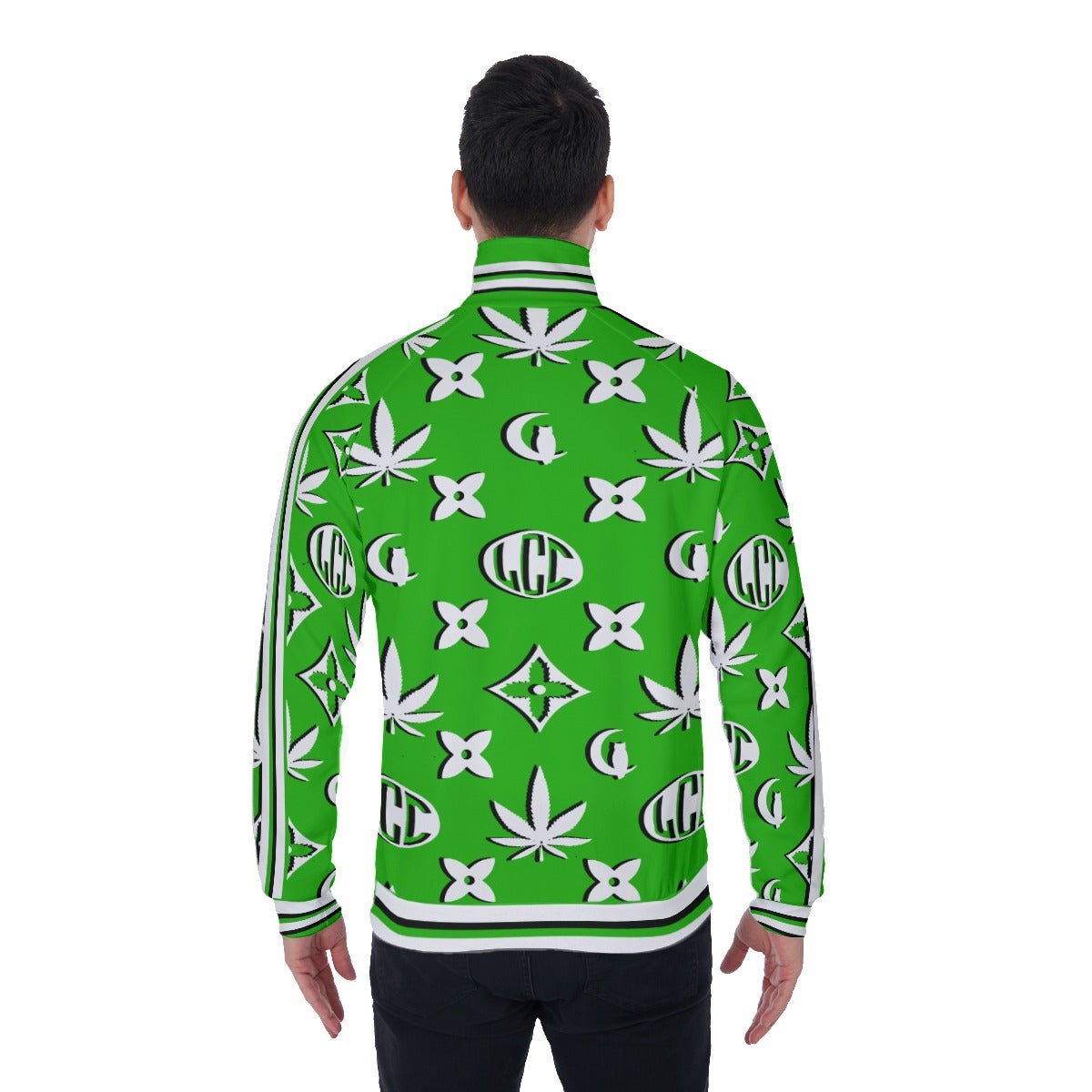 LCC WEEDY GREEN Men's Stand Collar Jacket