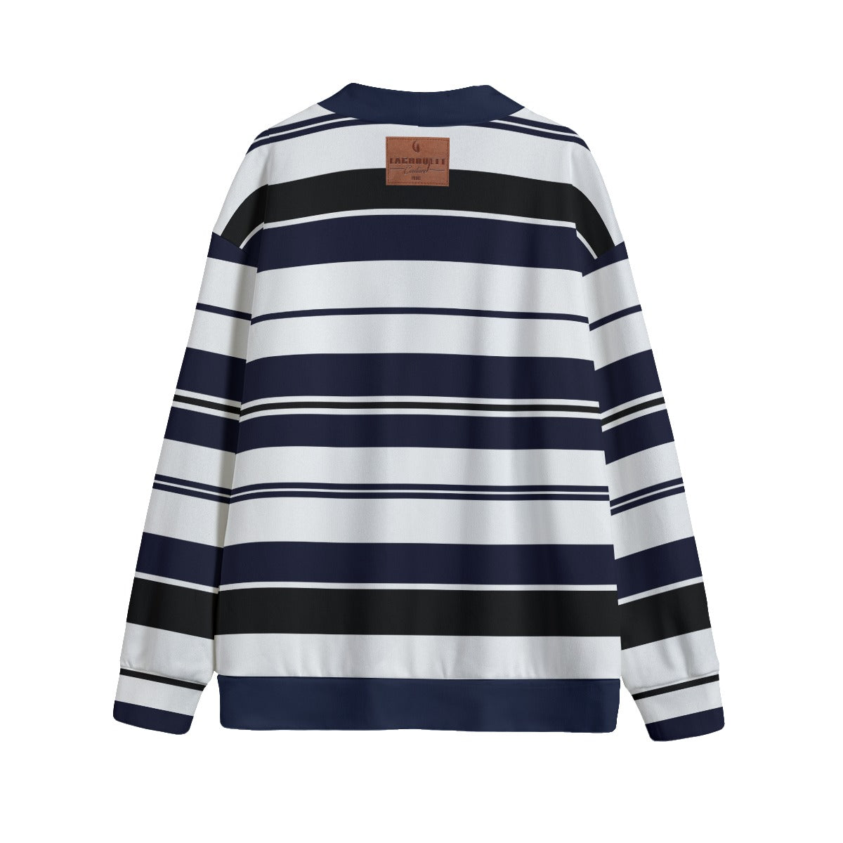 STRIPE UP NAVY Unisex V-neck Cardigan With Button Closure