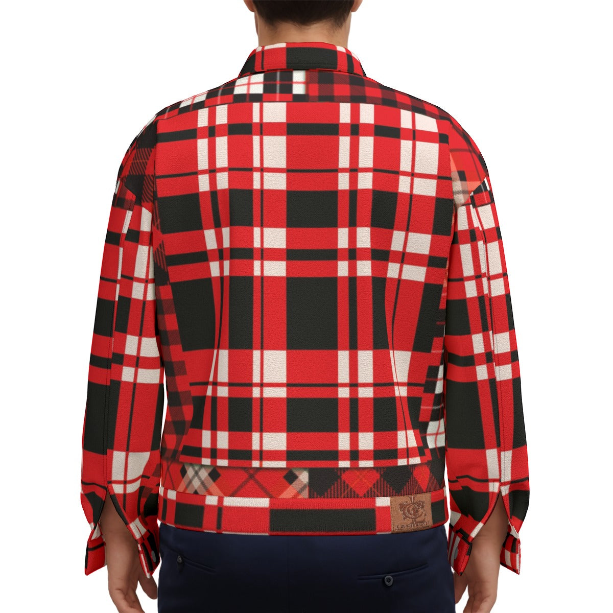 FLEXIN PLAID RED Unisex Lapel Jacket Cotton
