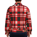 FLEXIN PLAID RED Unisex Lapel Jacket Cotton