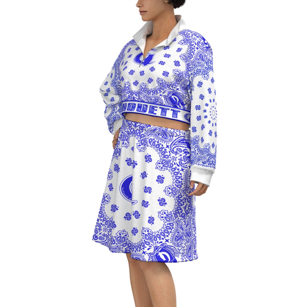 BANDANA Cs'UPWHT Women's Cropped And Skirt Set